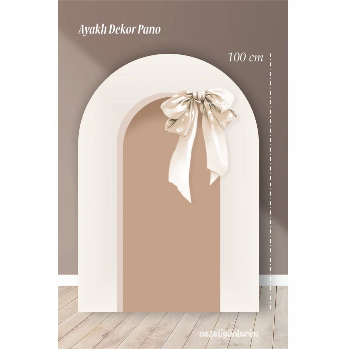 Krem Fiyonk Temalı Ayaklı Arka Fon 100 cm | Tasarım | Kapı | Oda | Dekor