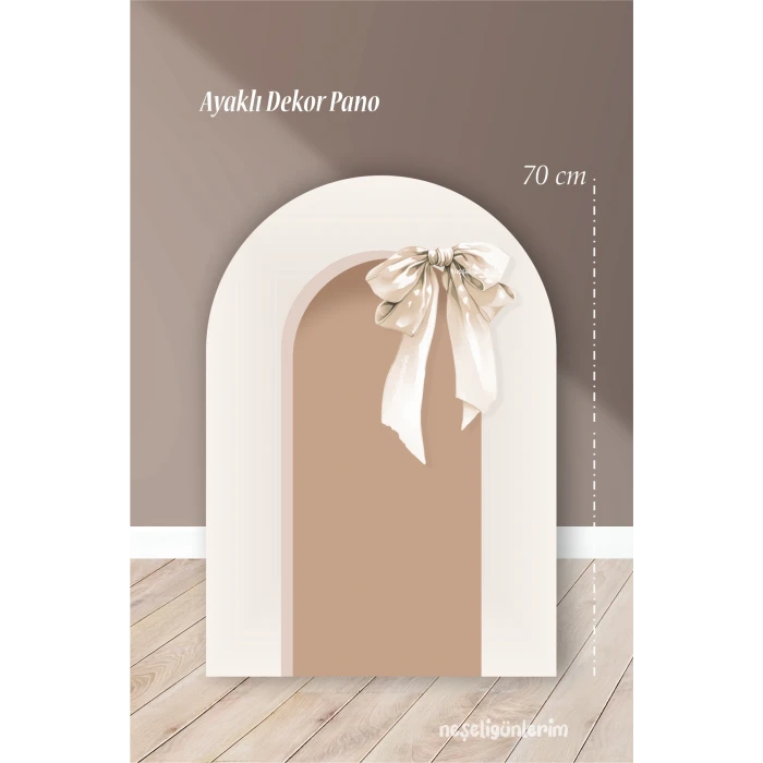 Krem Fiyonk Temalı Ayaklı Arka Fon 70 cm | Tasarım | Kapı | Oda | Dekor