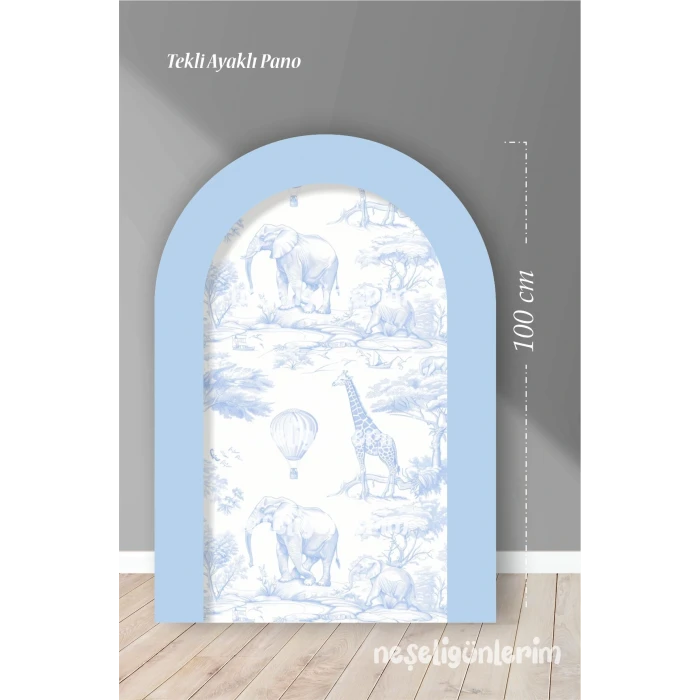 Mavi Safari Arka Fon Ayaklı Pano 100 cm  Konsept | Tasarım | Kapı | Oda | Dekor