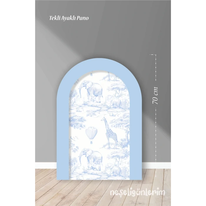 Mavi Safari Arka Fon Ayaklı Pano 70 cm Konsept | Tasarım | Kapı | Oda | Dekor