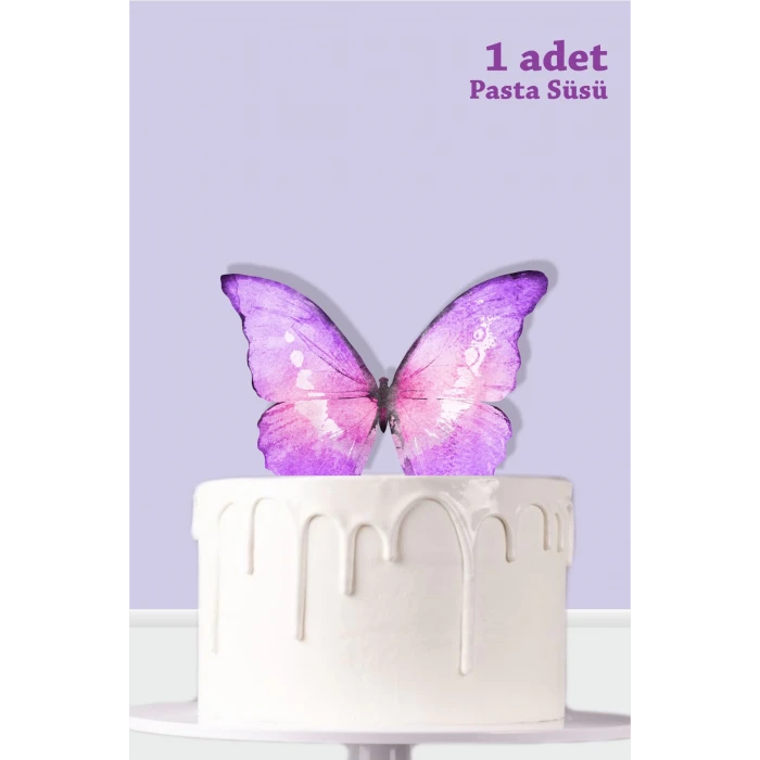 Mor Kelebekli 3 Boyutlu Parti Seti Malzemeleri