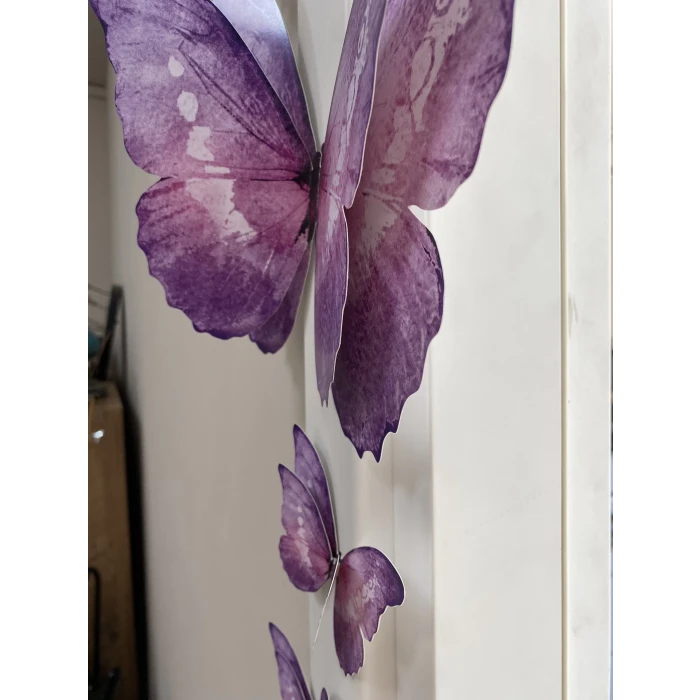 Mor Kelebekli 3 Boyutlu Parti Seti Malzemeleri