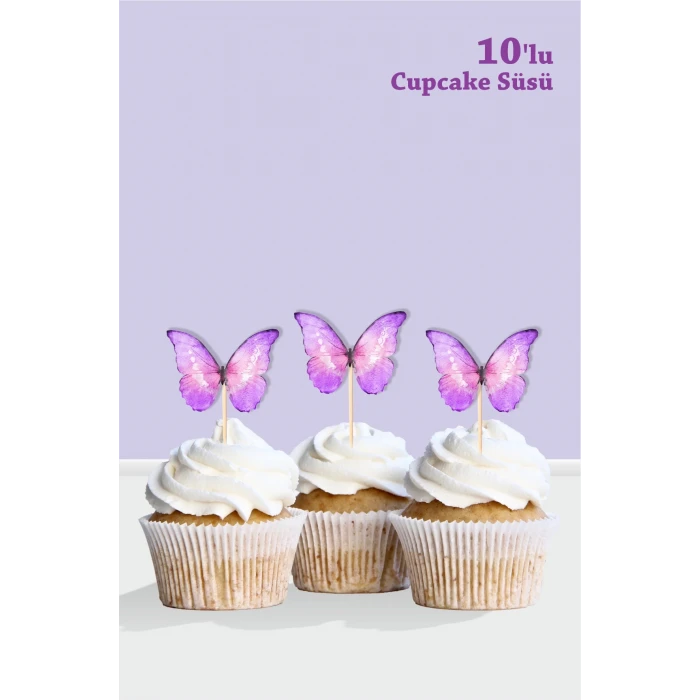 Mor Kelebekli 3 Boyutlu Parti Seti Malzemeleri