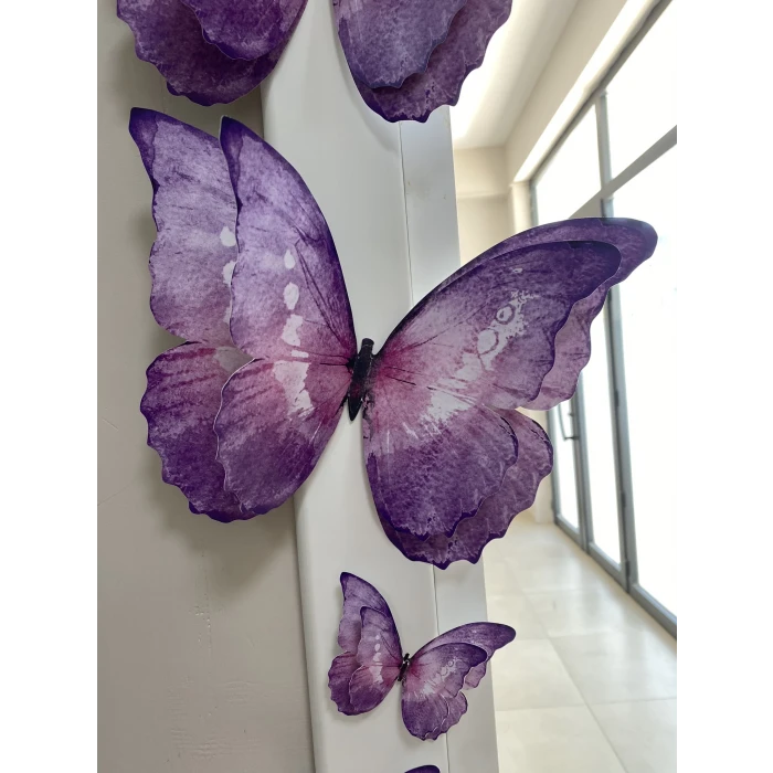 Mor Kelebekli 3 Boyutlu Parti Seti Malzemeleri