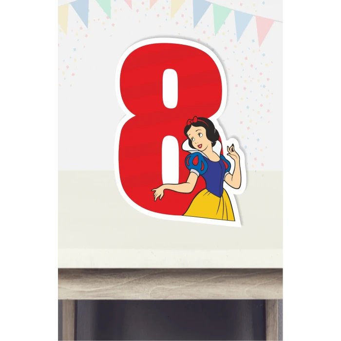 Pamuk Prenses Temalı 8 Yaş Ayaklı Rakam Panosu - 8 Yaş (40 cm)