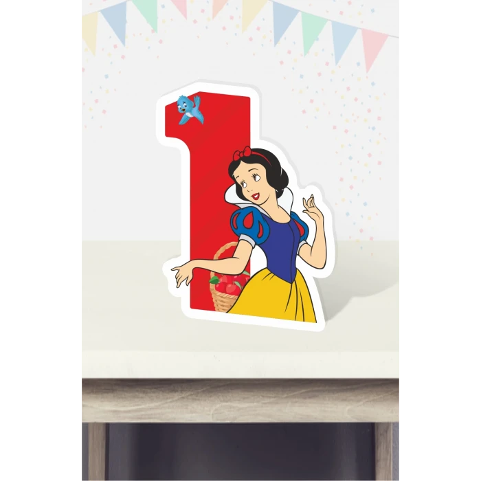 Pamuk Prenses Temalı Ayaklı Rakam Panosu - 1 Yaş (40 cm)