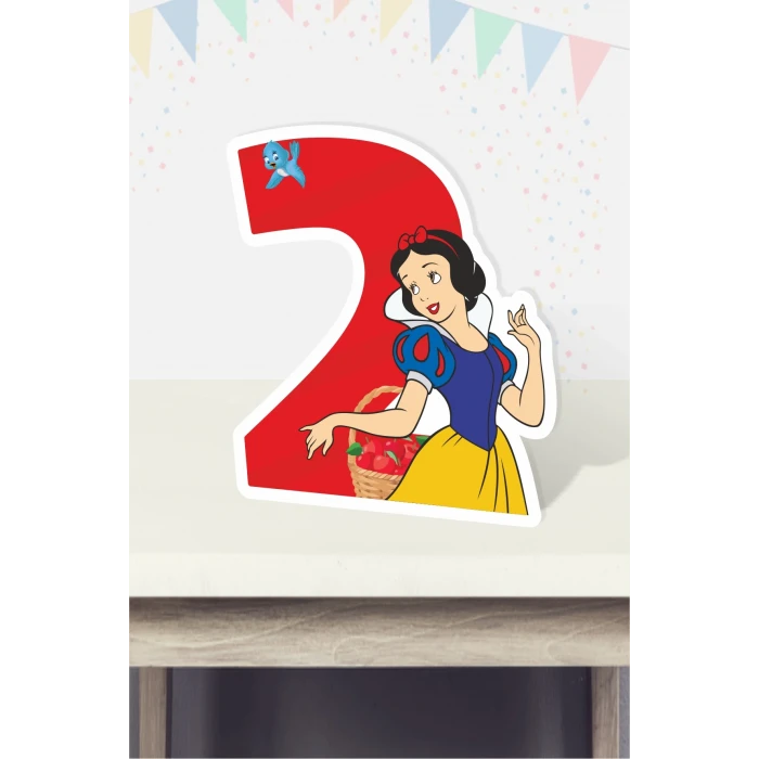 Pamuk Prenses Temalı Ayaklı Rakam Panosu - 2 Yaş (40 cm)