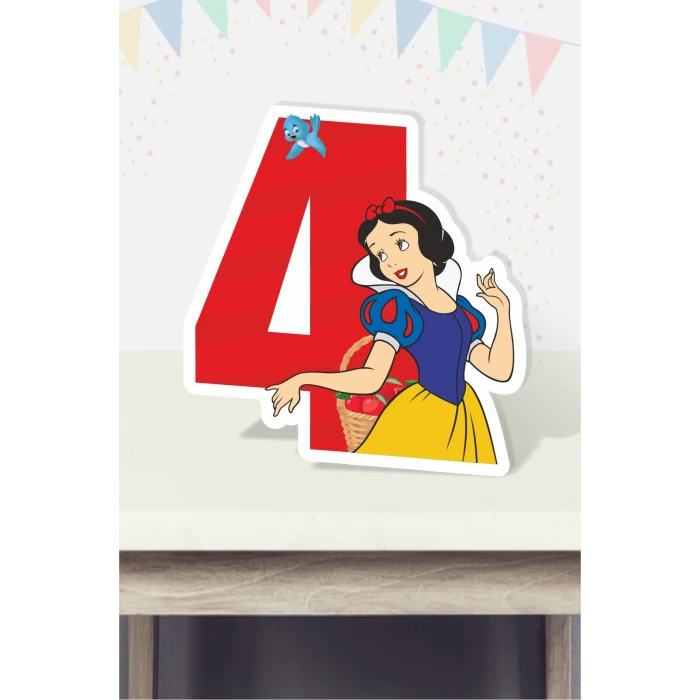 Pamuk Prenses Temalı Ayaklı Rakam Panosu - 4 Yaş (40 cm)