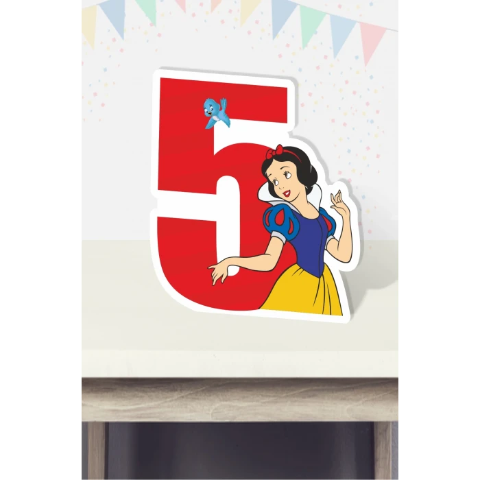 Pamuk Prenses Temalı Ayaklı Rakam Panosu - 5 Yaş (40 cm)