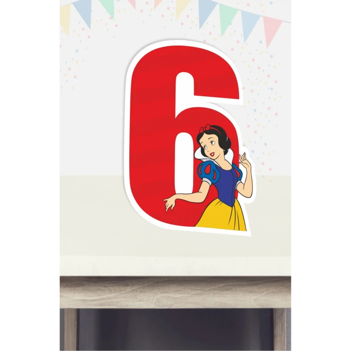 Pamuk Prenses Temalı 6 yaş Ayaklı Rakam Panosu - 6 Yaş (40 cm)