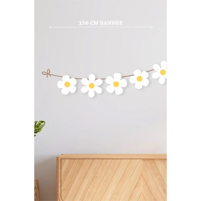 Papatya Temalı Büyük Banner *Kalın Kağıt 150 cm