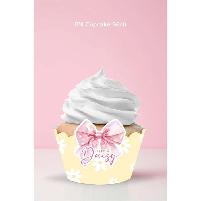 Papatya Temalı Cupcake Sargısı 8li