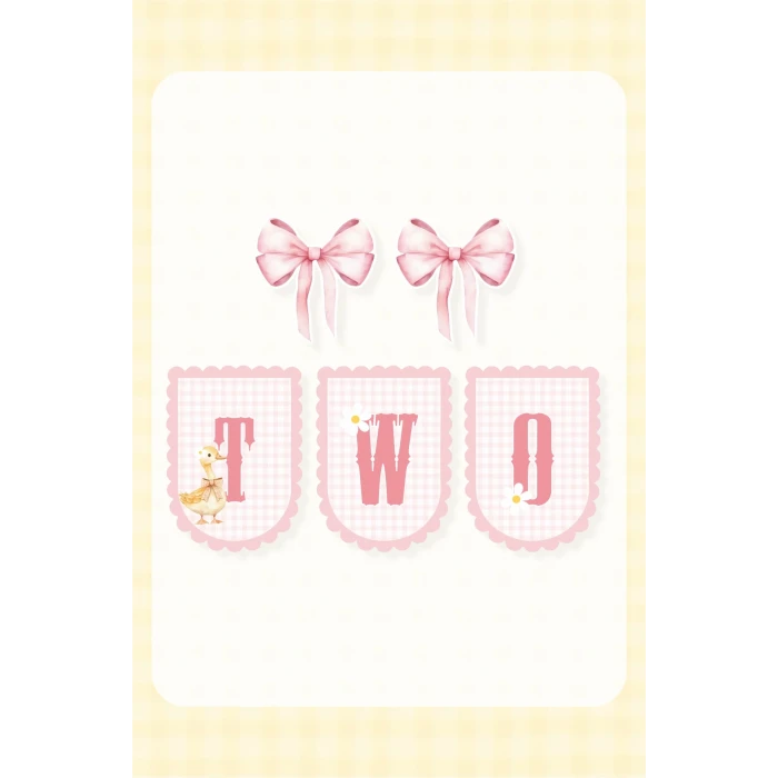 Papatya Temalı Fiyonklu Ördekli TWO banner *Kalın Kağıt