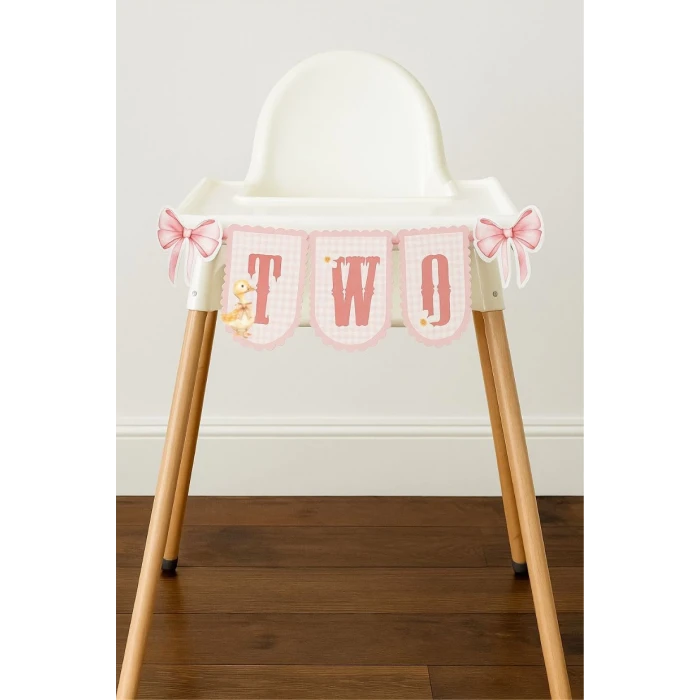 Papatya Temalı Fiyonklu Ördekli TWO banner *Kalın Kağıt