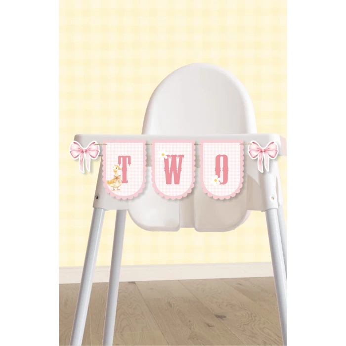 Papatya Temalı Fiyonklu Ördekli TWO banner *Kalın Kağıt