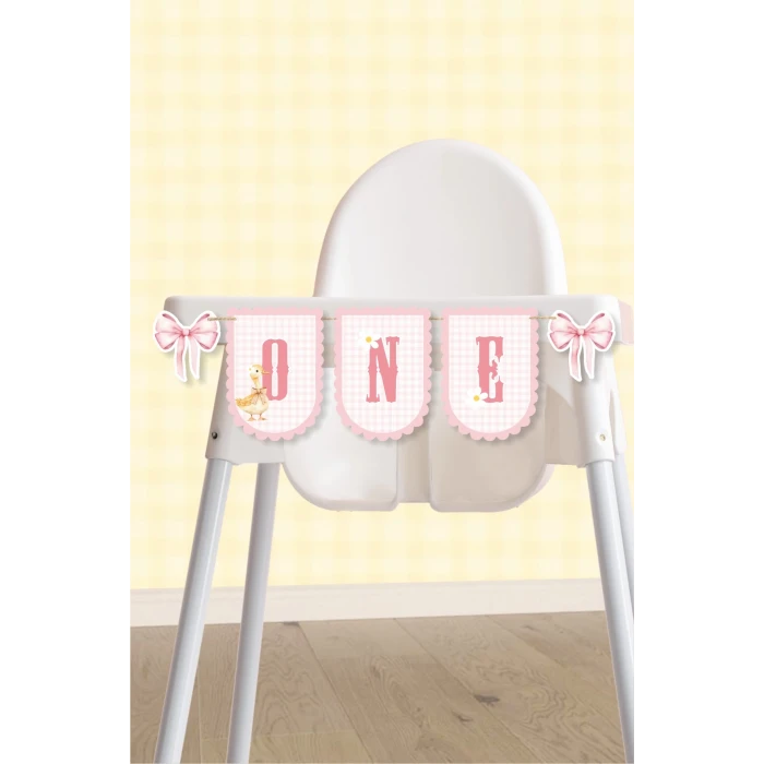 Papatya Temalı Fiyonklu Ördekli ONE banner *Kalın Kağıt