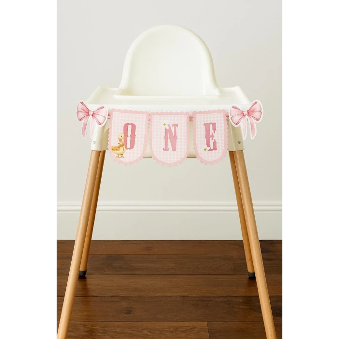 Papatya Temalı Fiyonklu Ördekli ONE banner *Kalın Kağıt