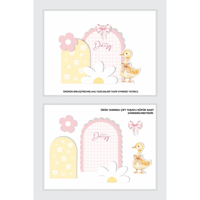 Papatya Temalı Parçalı Ayaklı Pano 3Boyutlu (Masa Üstü) * Kalın Kağıt