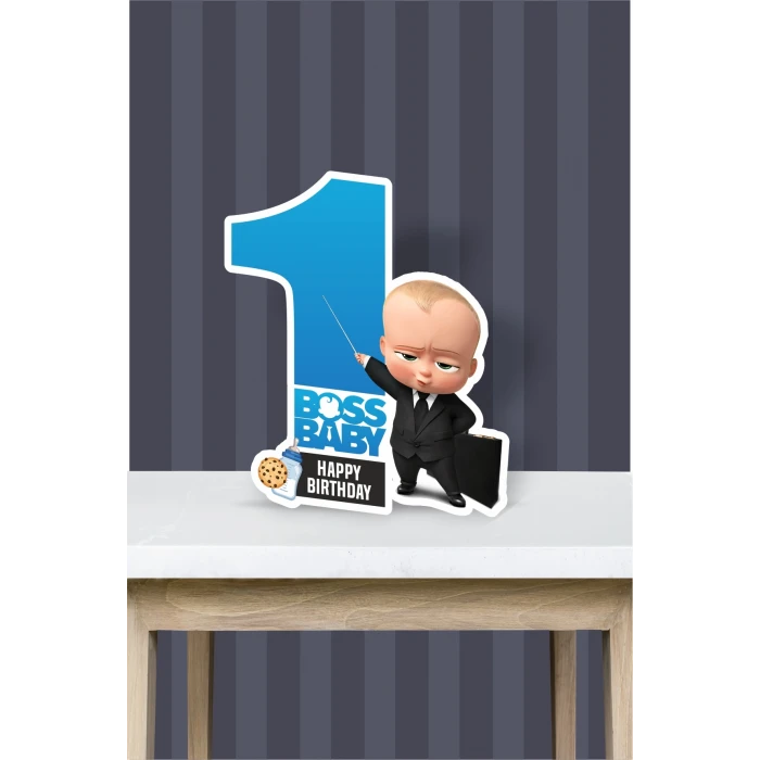 Patron Bebek Boss Baby Temalı - 1 Yaş (40 cm) Ayaklı Rakam Pano