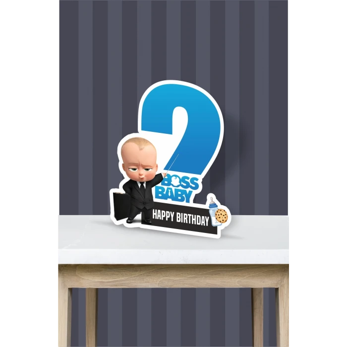 Patron Bebek Boss Baby Temalı - 2 Yaş (40 cm) Ayaklı Rakam Pano