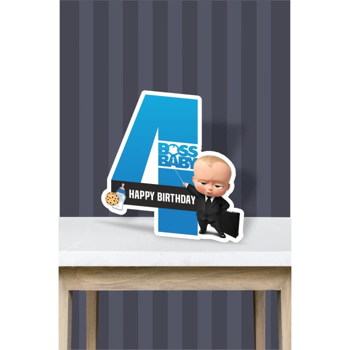 Patron Bebek Boss Baby Temalı - 4 Yaş (40 cm) Ayaklı Rakam Pano