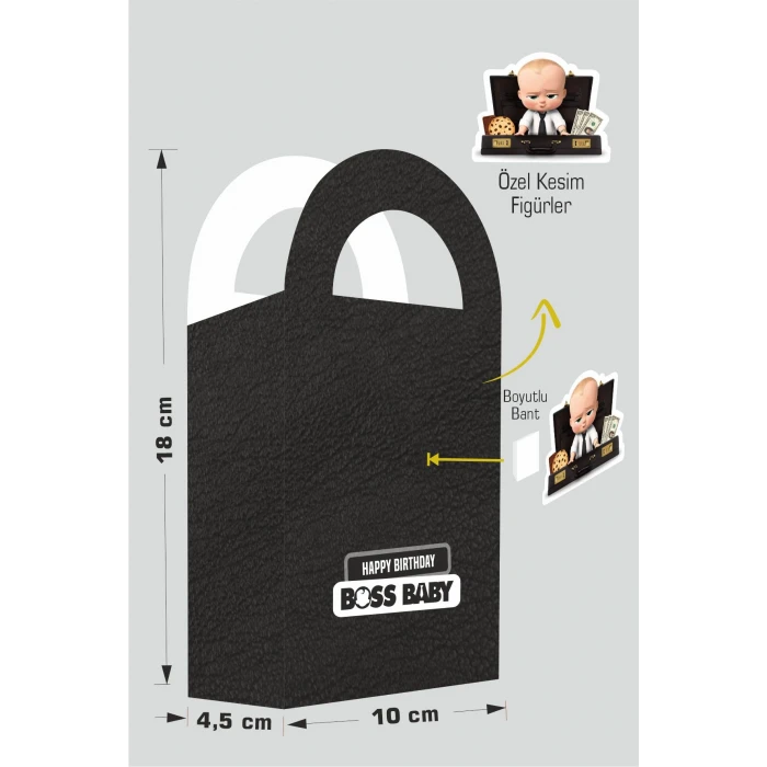 Patron Bebek Boss Baby Temalı Çanta 18x10 cm *8li Paket