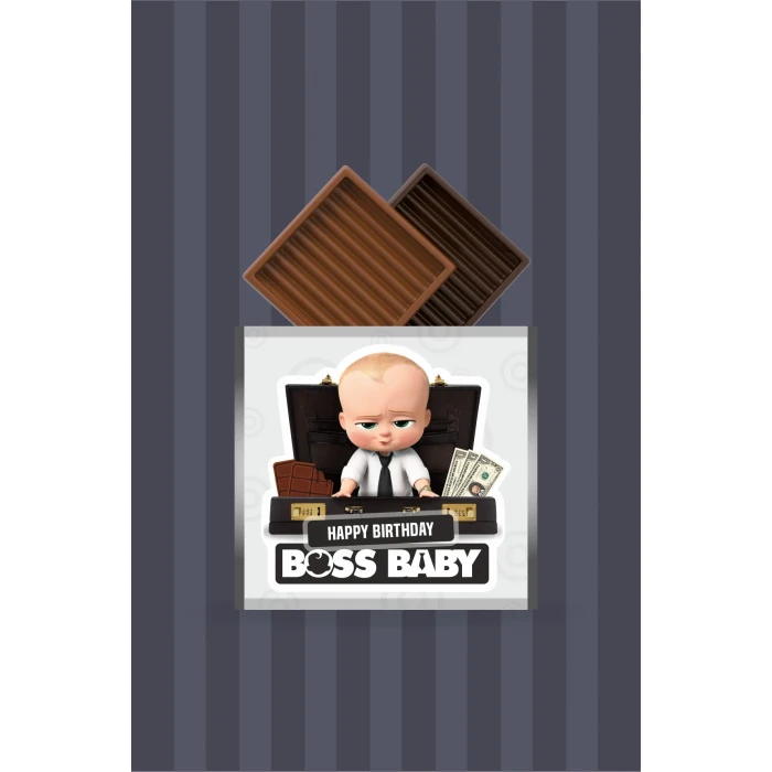 Patron Bebek Boss Baby Temalı Çikolata Sargısı *20li