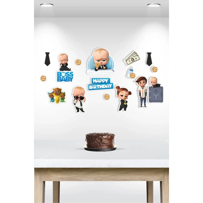 Patron Bebek Boss Baby Temalı Çok Parçalı Afiş *Kalın Kağıt