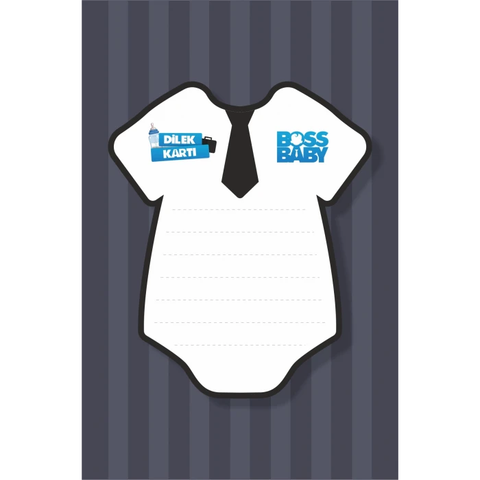 Patron Bebek Boss Baby Temalı Doğum Günü Dilek Kartı 20li