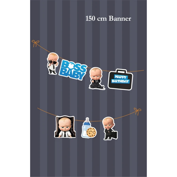 Patron Bebek Boss Baby Temalı Büyük Banner *Kalın Kağıt 150cm