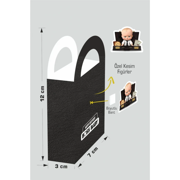 Patron Bebek Boss Baby Temalı Mini Çanta 12x7 cm 8li Paket