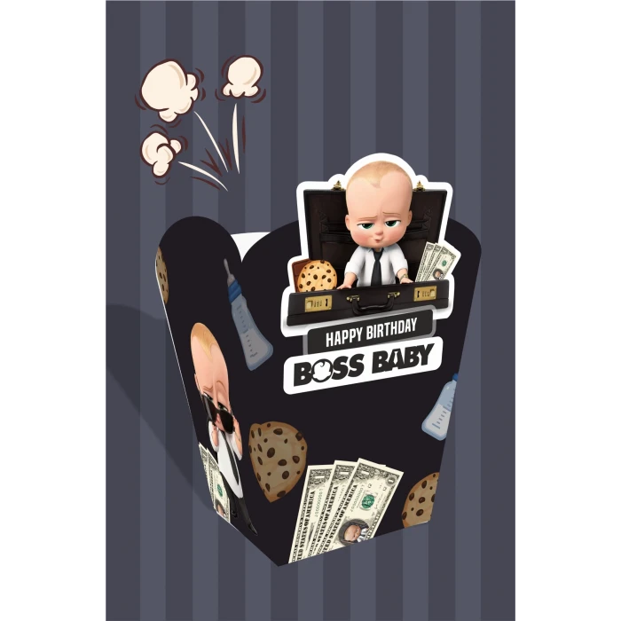 Patron Bebek Boss Baby Temalı *Popcorn (mısır) Kutusu *8li Paket