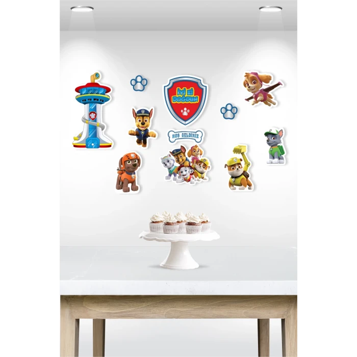 Paw Patrol Temalı Çok Parçalı Kağıt Afiş *Kalın Kağıt