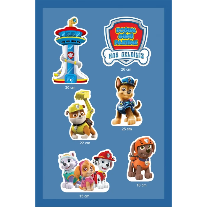 Paw Patrol Temalı Ayaklı Pano Set (Masa Üstü) *Kalın Kağıt