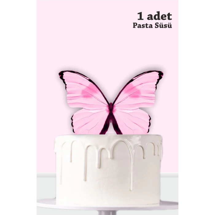 Pembe Kelebekli 3 Boyutlu Parti Seti Malzemeleri