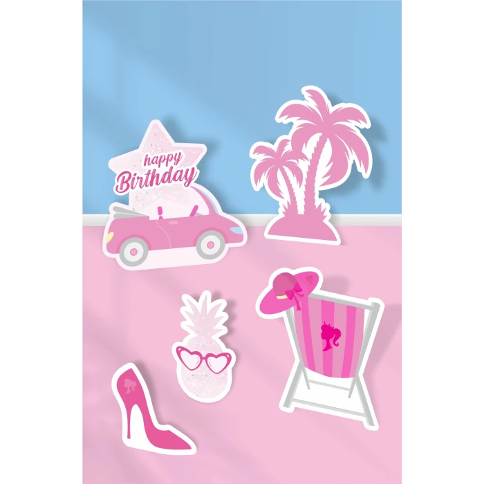 Pembe Kız Temalı Doğum günü * Ayaklı Pano Seti