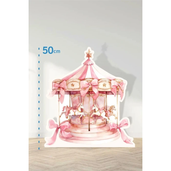 Pembe Pink Atlıkarınca Konseptli | Tasarımlı Kapı | Oda | Dekor 50 cm Ayaklı Pano