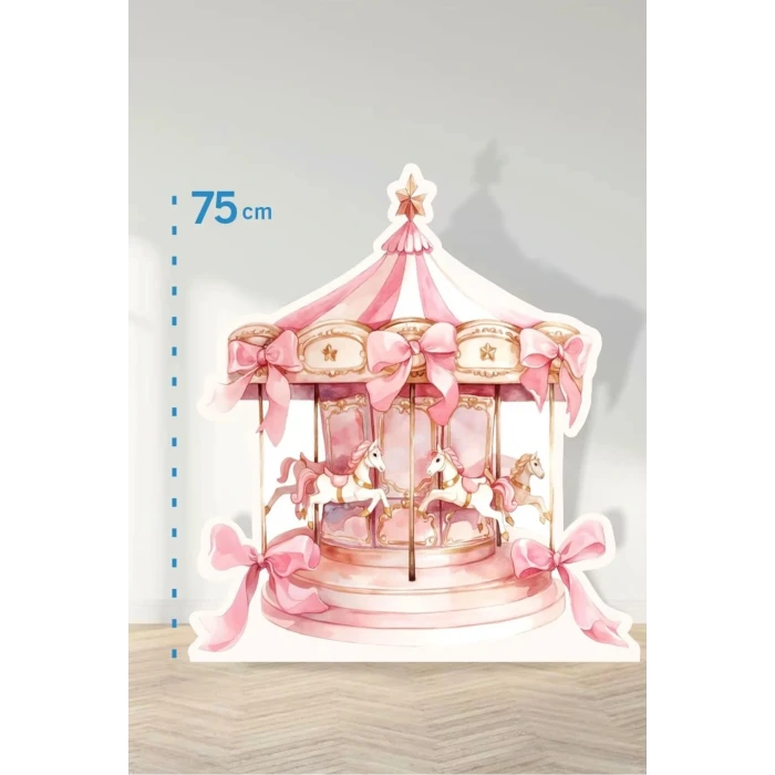 Pembe Pink Atlıkarınca Konseptli | Tasarımlı Kapı | Oda | Dekor 75 cm Ayaklı Pano