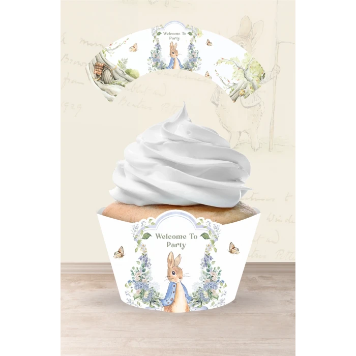 Peter Rabbit Tavşan Temalı Cupcake Sargısı 8li