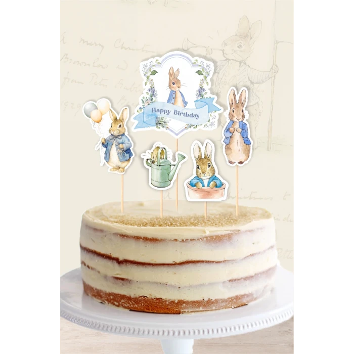 Peter Rabbit Tavşan Temalı Pasta Süsü Seti