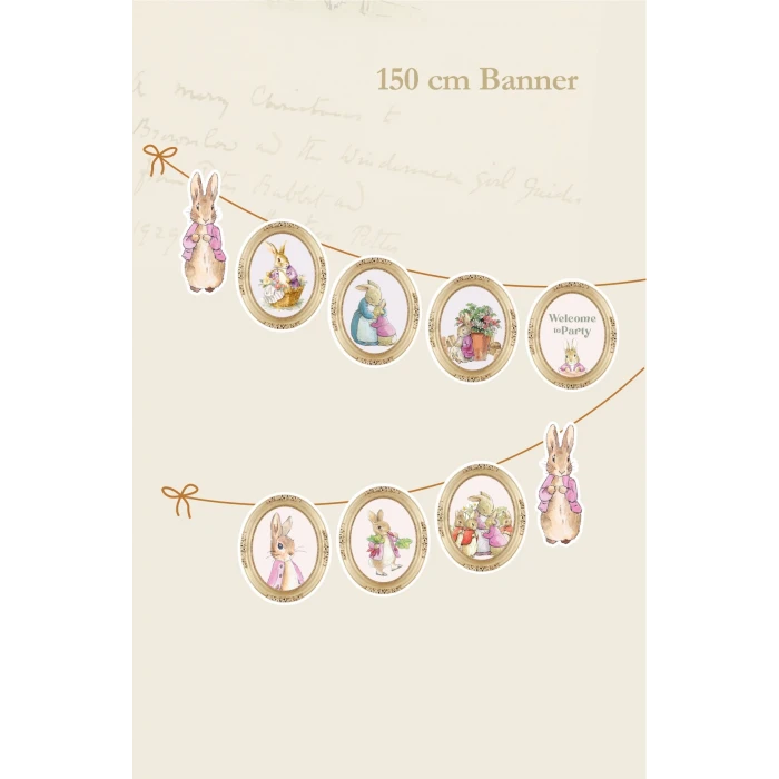Pink Rabbit Pembe Tavşan Temalı Büyük Banner *Kalın Kağıt 150cm