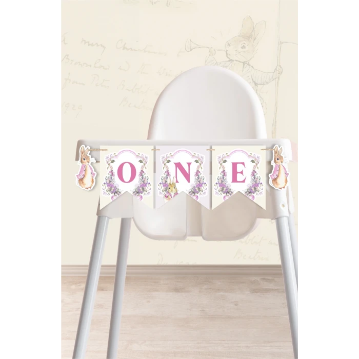 Pink Rabbit Pembe Tavşan Temalı ONE banner *Kalın Kağıt