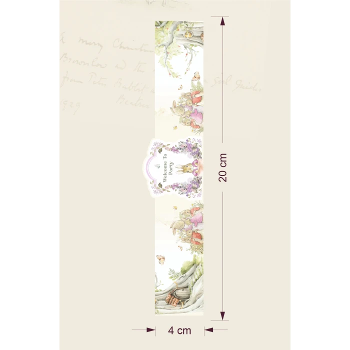 Pink Rabbit Pembe Tavşan Temalı Peçete Sargısı 16lı