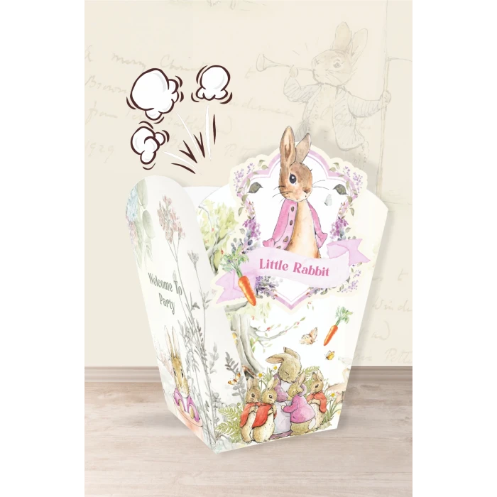 Pink Rabbit Pembe Tavşan Temalı * Popcorn (mısır) Kutusu *8li