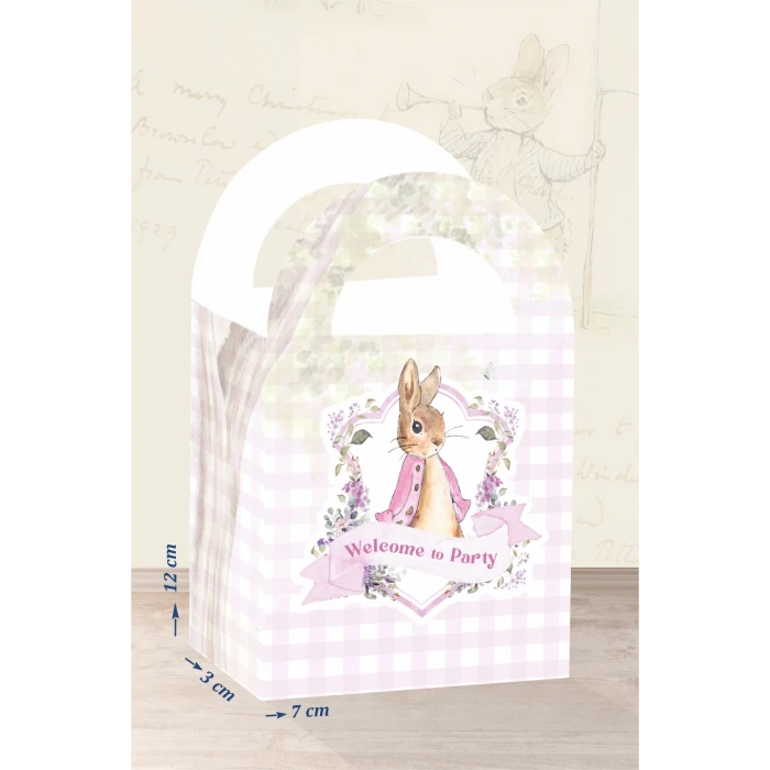 Pink Rabbit Pembe Tavşan Teması Mini Çanta 12x7 cm 8li Paket