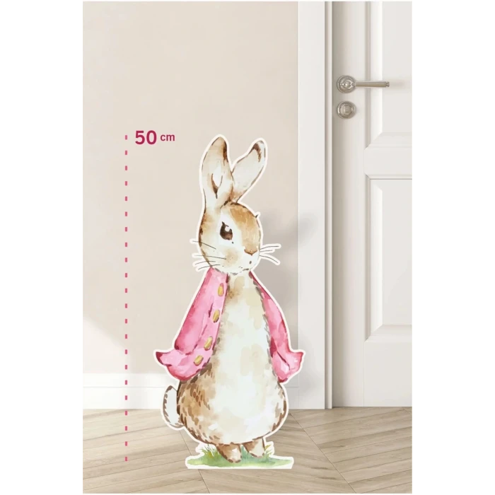 Pink Rabbit Tavşan Temalı 50 cm Ayaklı Pano | Dekor | Pembe