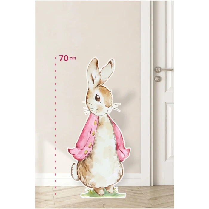 Pink Rabbit Tavşan Temalı 70 cm Ayaklı Pano | Dekor | Pembe