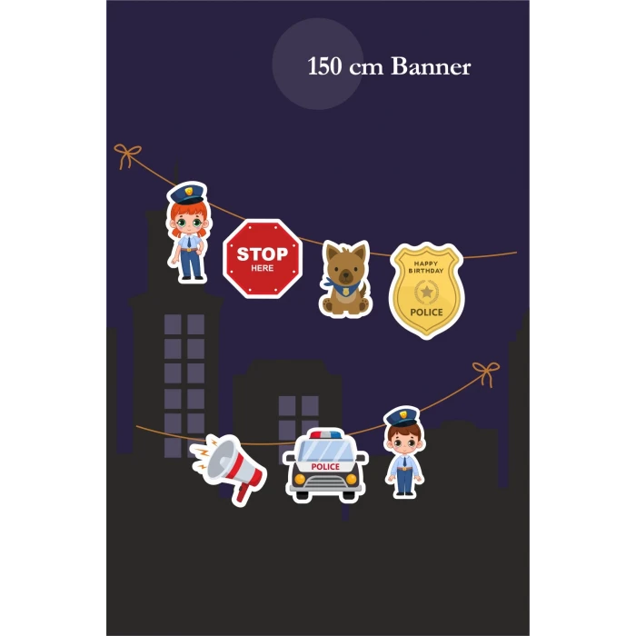 Polis Temalı Büyük Banner *Kalın Kağıt 150cm