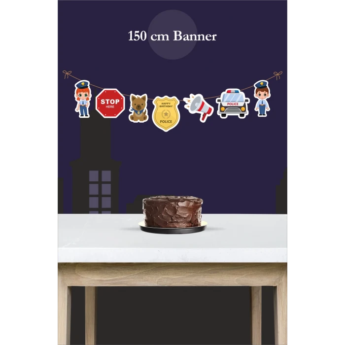 Polis Temalı Büyük Banner *Kalın Kağıt 150cm
