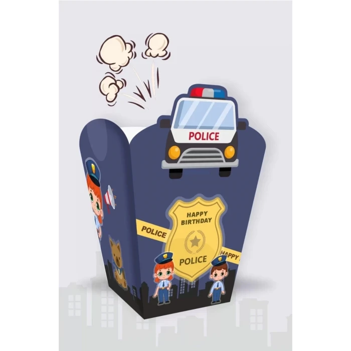Polis Temalı *popcorn (mısır) Kutusu *8li